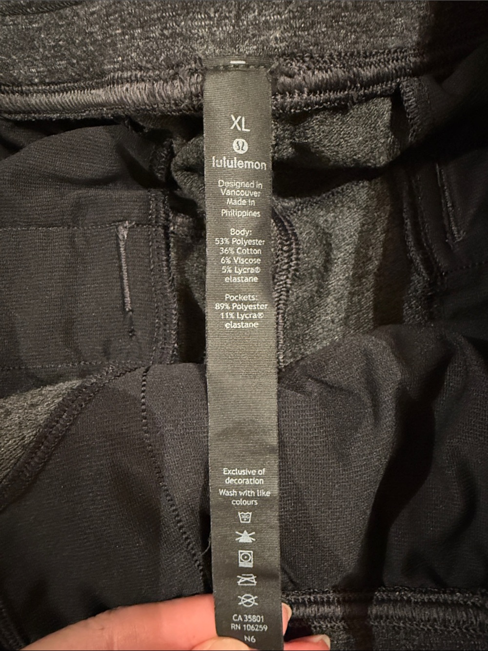 lululemon athletica Men's Dark Charcoal Jogger Sweatpants - Picture 2 of 3